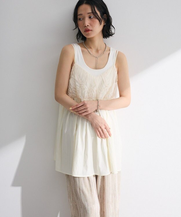 Green Parks テープ刺繍ビスチェ Ivory