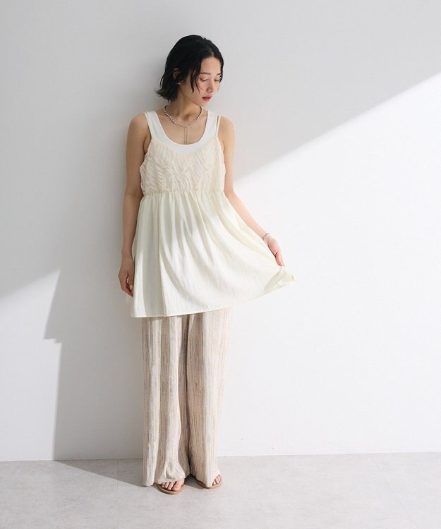 Green Parks テープ刺繍ビスチェ Ivory