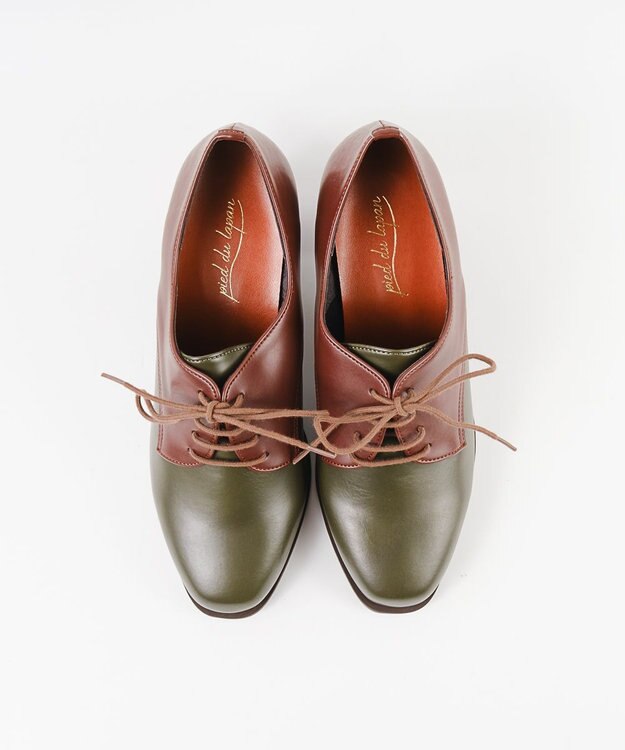 BONTRE 【pied du lapan/ピエドラパン】レースアップヒールパンプス/50679ZE カーキ