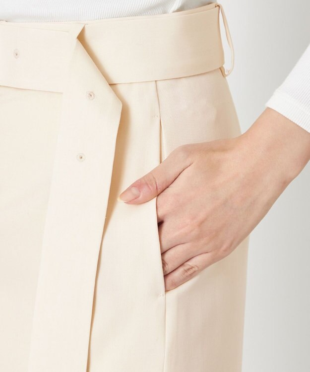 NAVE 【Nave・セットアップ可】ウールポリエステルツイルスカート アイボリー系