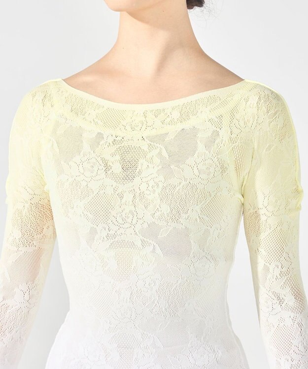 Chacott グラデーションボートネックトップ レモンクリーム