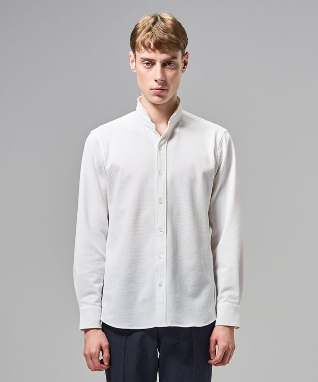 JOSEPH HOMME 【新素材】グリットタックジャージー　ウィングカラーシャツ ホワイト系