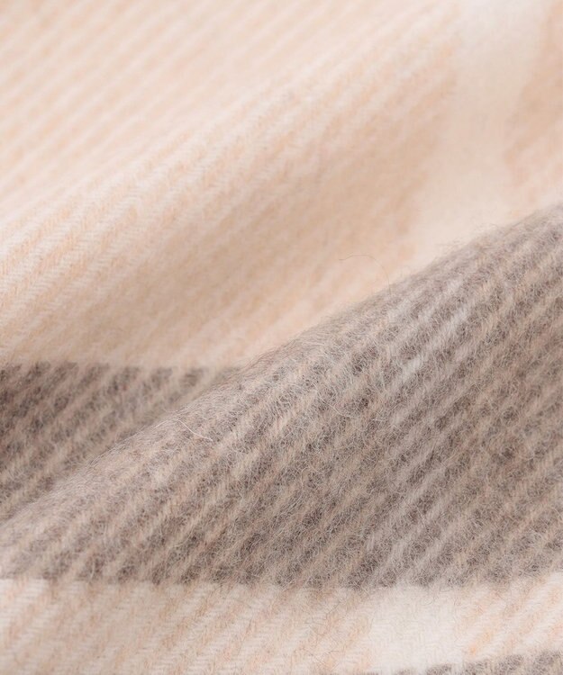 23区 カシミヤ チェック柄 ストール ベージュ