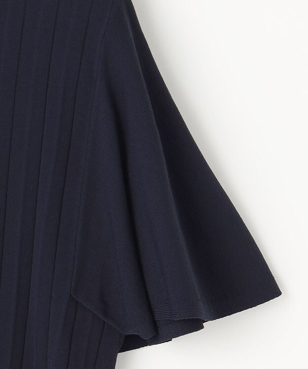 ANY SIS 【UVケア】ボウタイフレアスリーブ ニット ネイビー