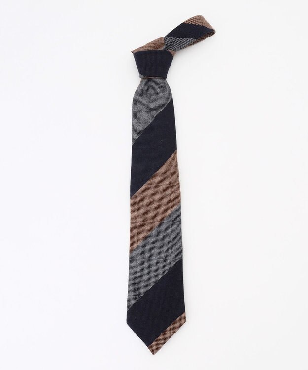 JOSEPH ABBOUD 【イタリア素材・日本製】ワイドレジメンタル ネクタイ ネイビー系2