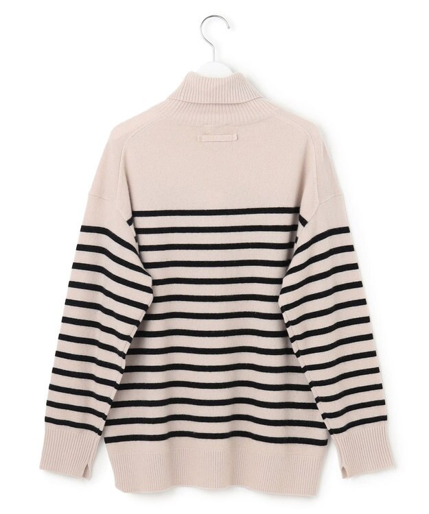 23区 ピュアカシミヤ タートルネック  ニット ベージュ×ブラック