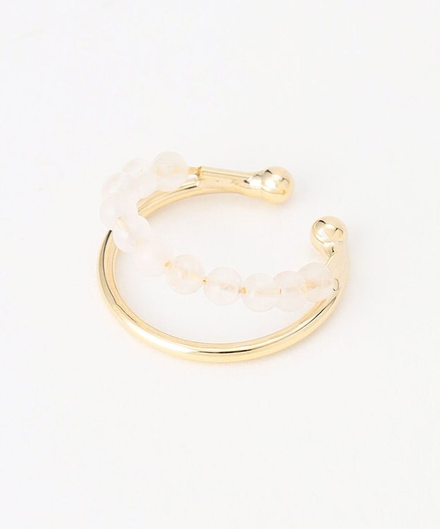 J.PRESS LADIES 【WEB限定】2way 天然石 イヤカフ リング ピンク系