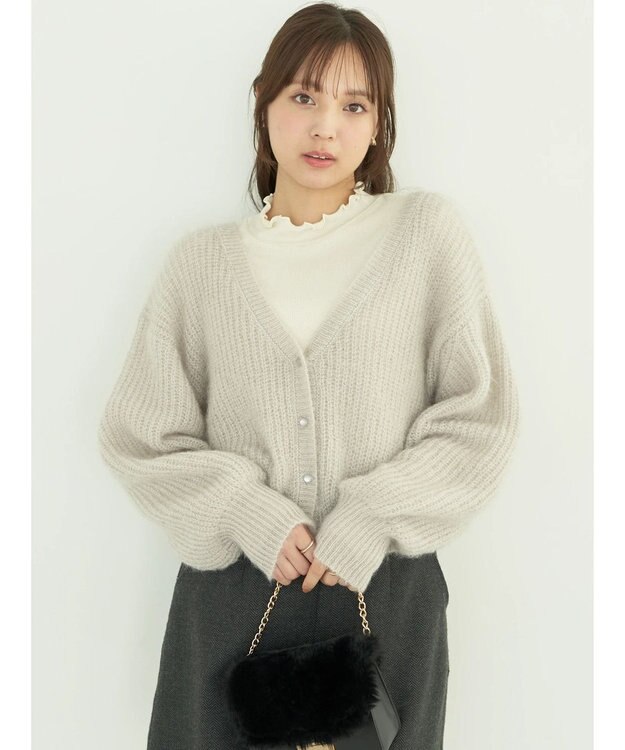 earth music&ecology ねこ毛ライク２ｗａｙボレロ Light Gray