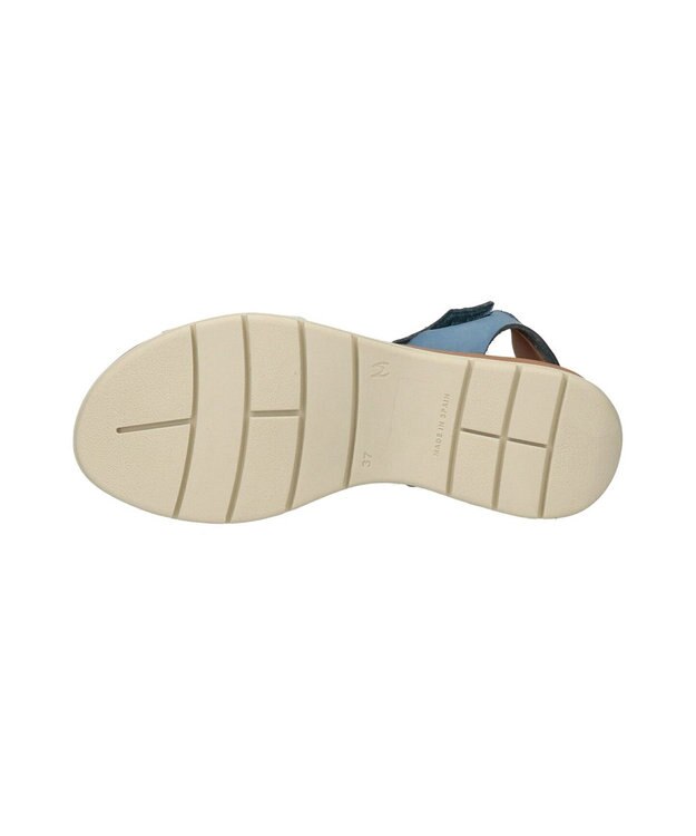 INTER-CHAUSSURES 【Marila】異素材コンビウエッジサンダル ブルーコンビ