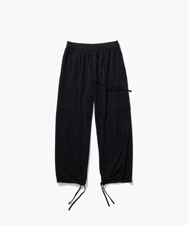 ATON HIGH TWIST COTTON | ワイドイージーパンツ BLACK