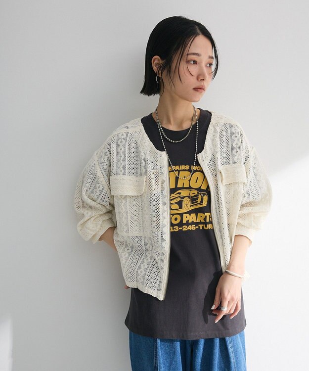 Green Parks Ｉ　レースシャツブルゾン Ivory