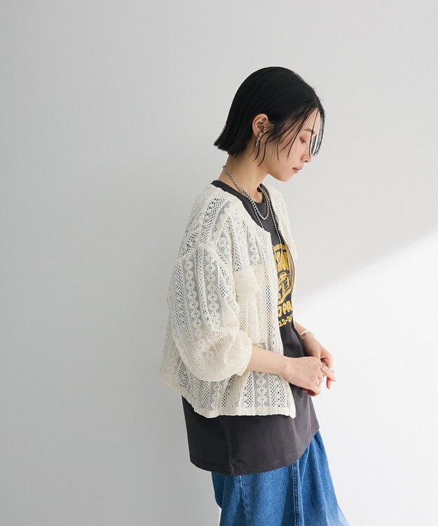 Green Parks Ｉ　レースシャツブルゾン Ivory