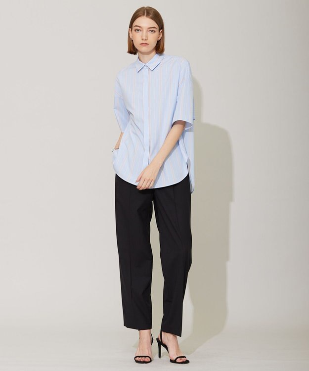 ICB 【洗える】 サマーウールトロ ストレートパンツ ブラック系