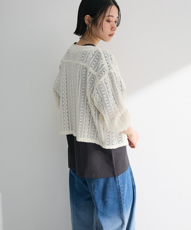 Green Parks Ｉ　レースシャツブルゾン Ivory