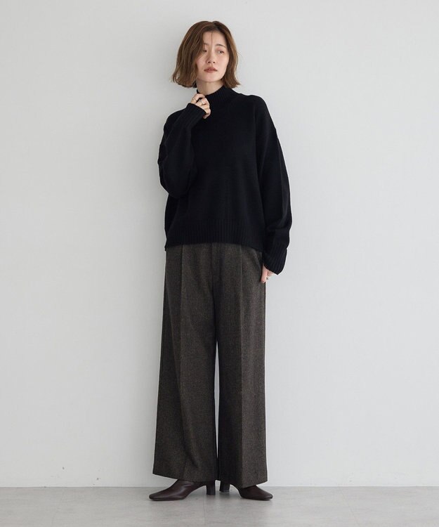 YECCA VECCA ワイドリブニット Black