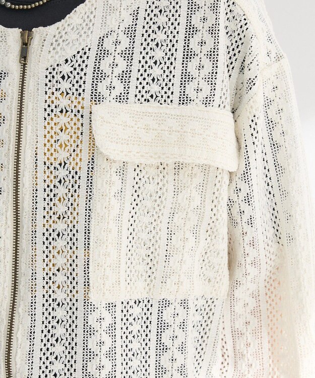 Green Parks Ｉ　レースシャツブルゾン Ivory