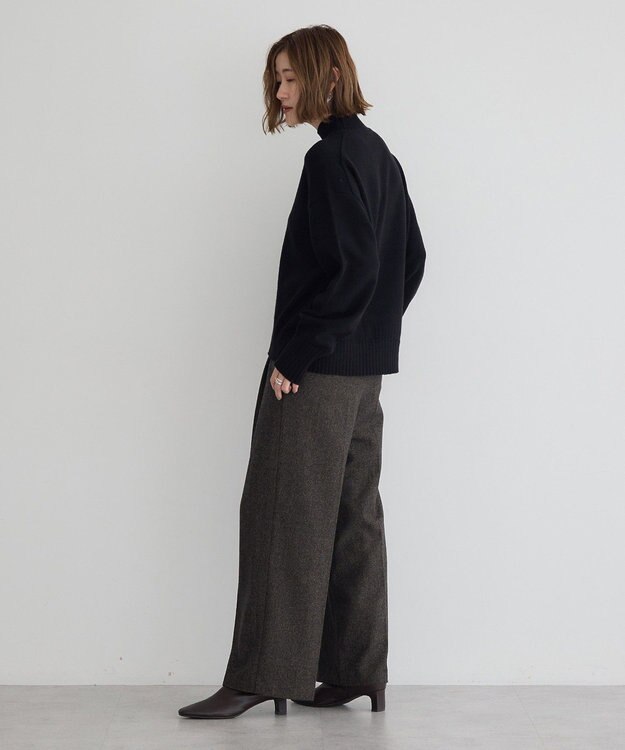 YECCA VECCA ワイドリブニット Black