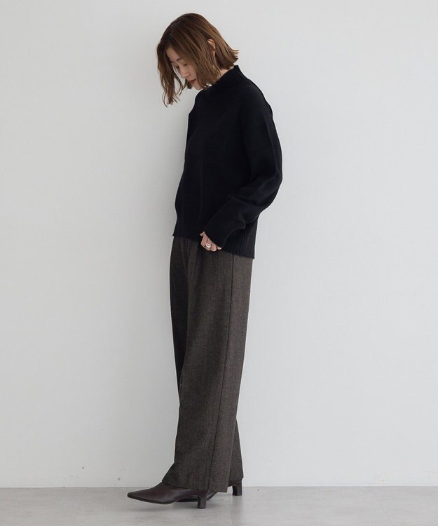 YECCA VECCA ワイドリブニット Black