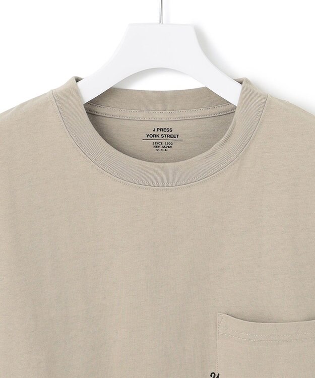 J.PRESS YORK STREET 【UNISEX】刺繍ポケットＴシャツ ベージュ系