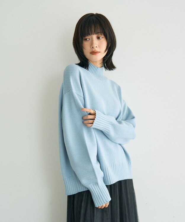 YECCA VECCA ワイドリブニット Light Blue
