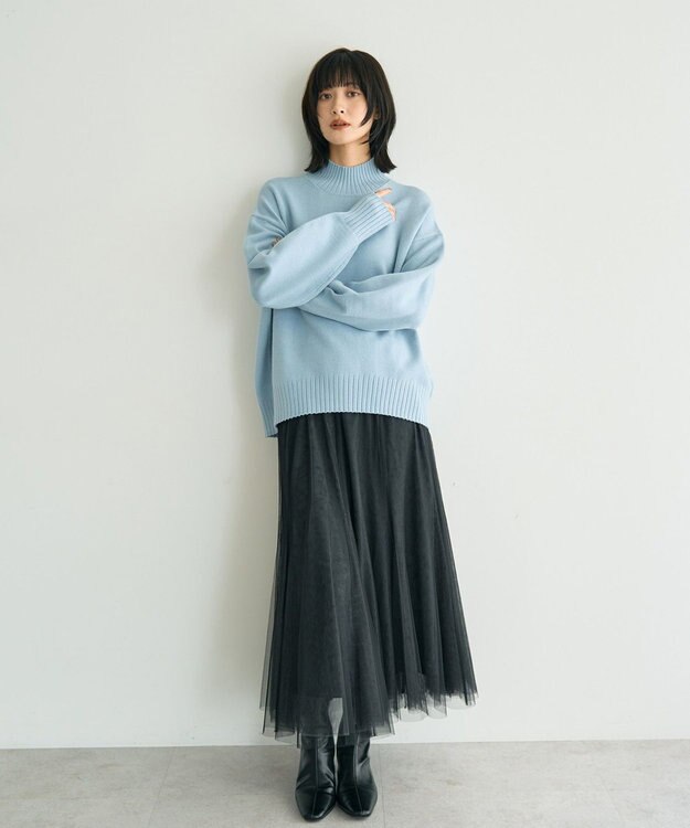 YECCA VECCA ワイドリブニット Light Blue