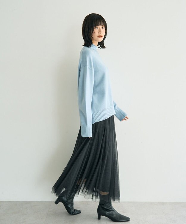 YECCA VECCA ワイドリブニット Light Blue