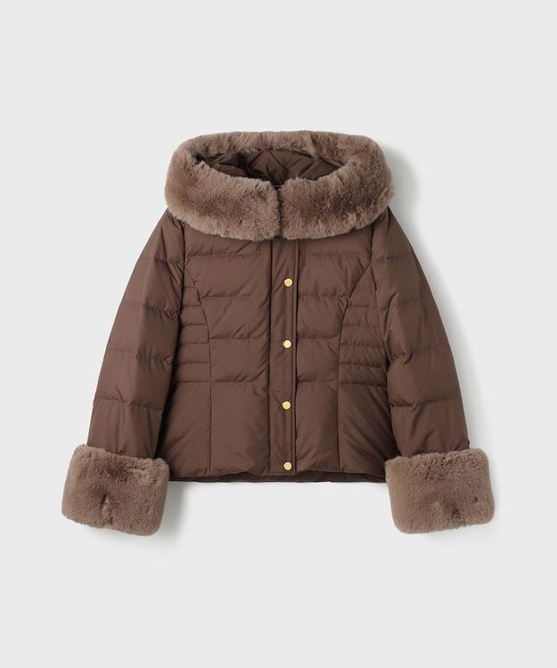 GRACE CONTINENTAL エコファーショートダウンジャケット ブラウン