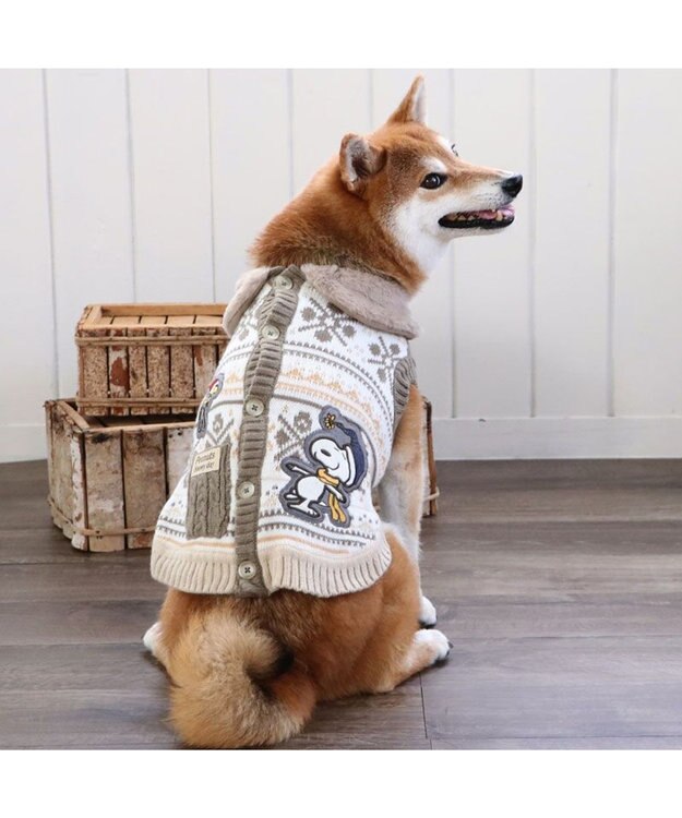 PET PARADISE スヌーピー スケート ニット 《 ホワイト》 中型犬 大型犬 ホワイト