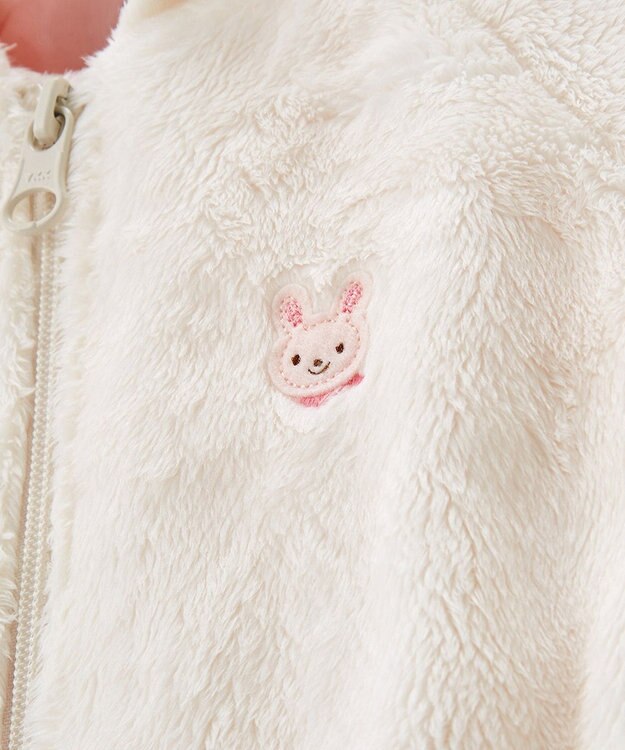 MIKI HOUSE HOT BISCUITS 【ミキハウス】【60-80cm】 マイクロファー カバーオール 白