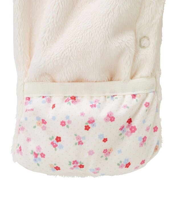 MIKI HOUSE HOT BISCUITS 【ミキハウス】【60-80cm】 マイクロファー カバーオール 白