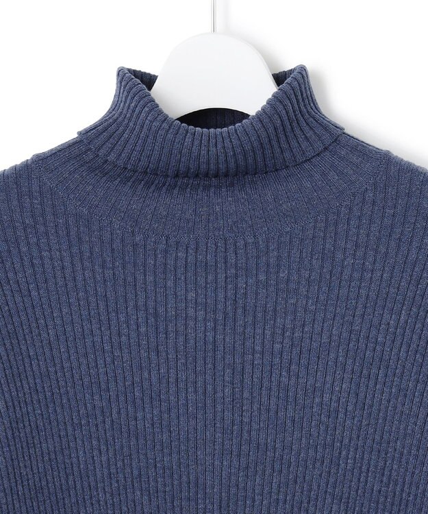 J.PRESS YORK STREET 【WOMEN】リブタートルニット ダルブルー系