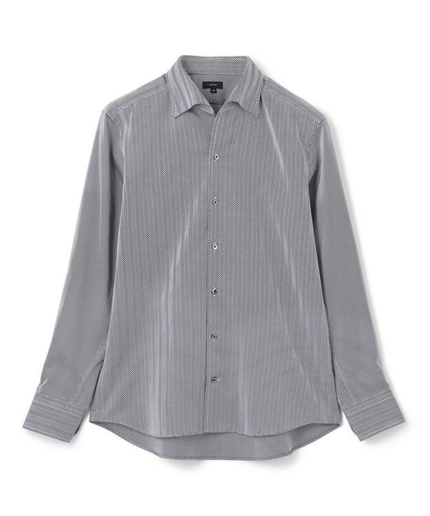 JOSEPH HOMME クレイジーツイルへリンボン　イタリアンカラーシャツ ブラック系1