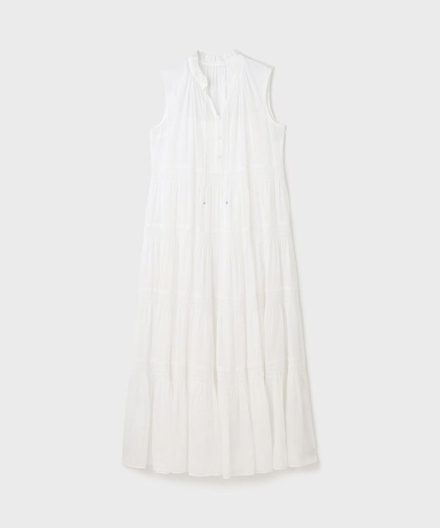 GRACE CONTINENTAL ティアードマキシカフタンワンピース ホワイト