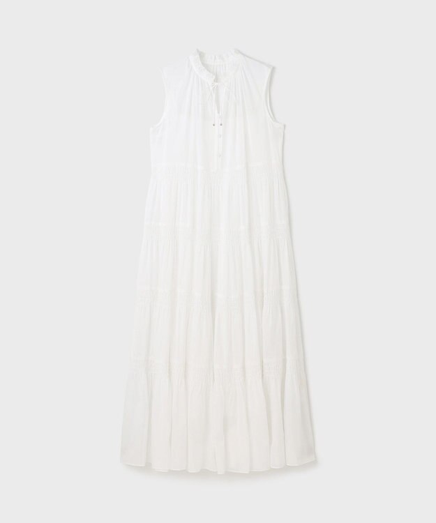 GRACE CONTINENTAL ティアードマキシカフタンワンピース ホワイト