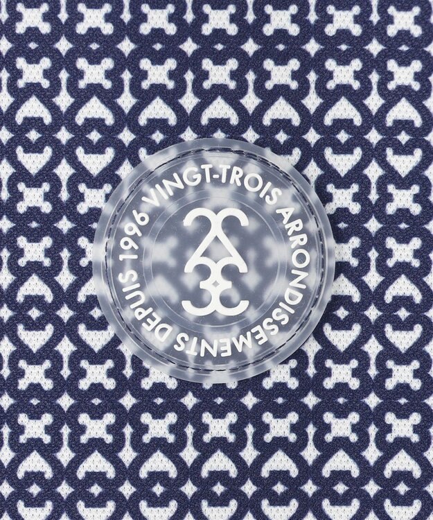 23区GOLF 【MEN】モノグラム柄  半袖ポロシャツ ネイビー系5