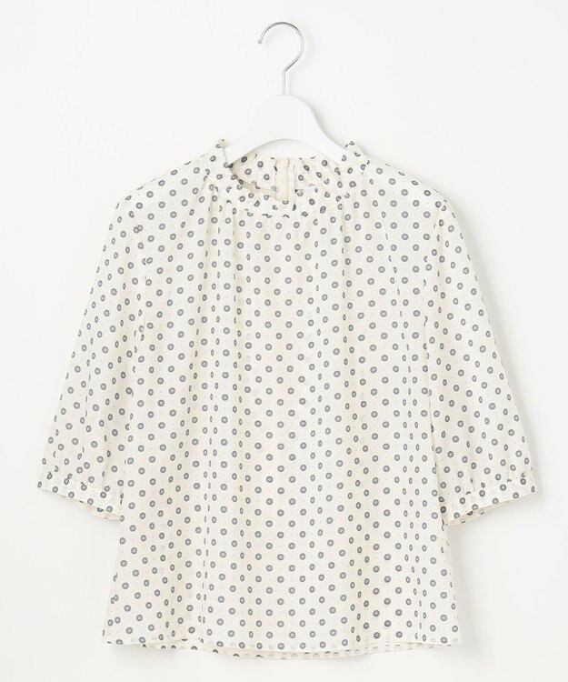 J.PRESS LADIES 【洗える】ジオメトリックプリント ブラウス ホワイト系5