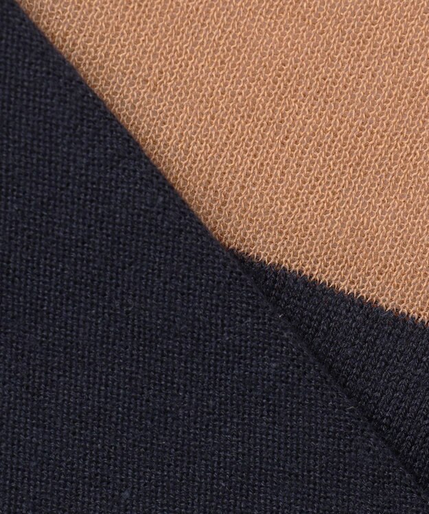BEIGE， 【洗える】CARNOT / バイカラーニット Navy×Camel