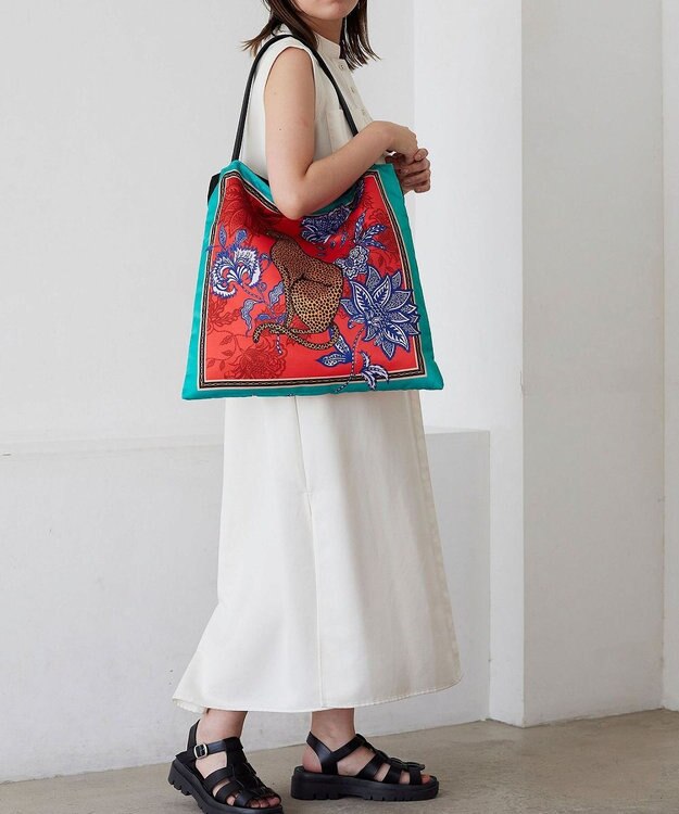 TOPKAPI 【MIHO MURAKAMI × TREASURE TOPKAPI コラボ】 サテン トートバッグ マリーゴールド