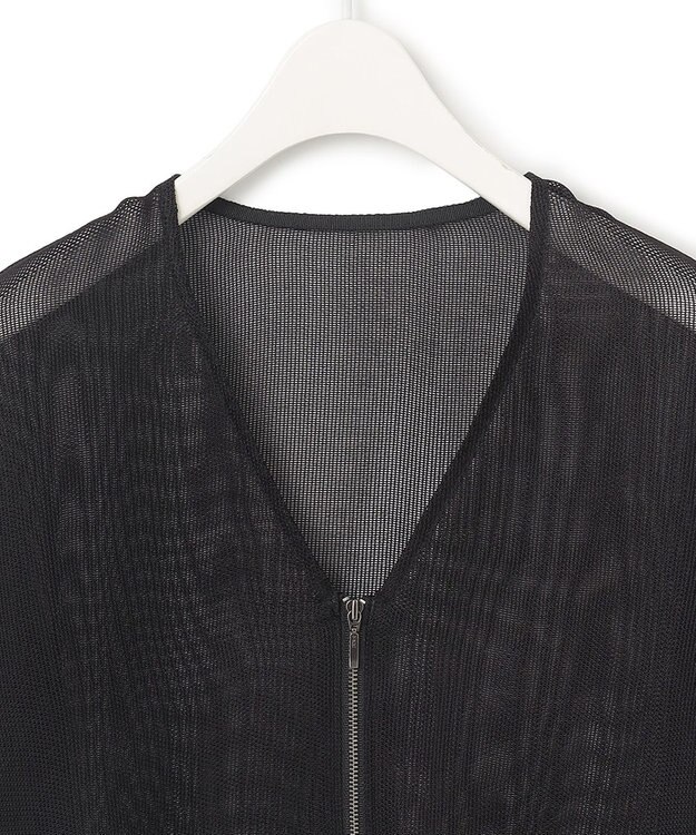 ICB L 【洗える】Ta/Peメッシュ ブルゾン ブラック系