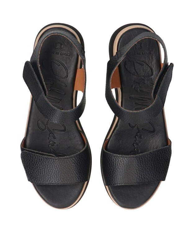 INTER-CHAUSSURES 【Oh my Sandals】ベルクロローヒールサンダル ブラック