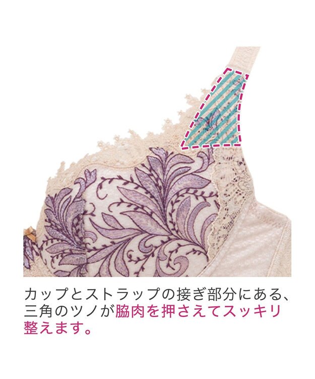 BRADELIS New York 【BRADELIS New York / 育乳STEP3 持ち上げる】ヴィオラステップ3ブラ23A1 美胸 谷間メイクする補正ブラ アイボリー