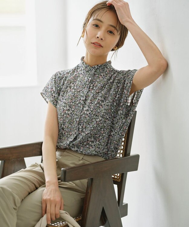 組曲 L フラワーレイヤープリント ブラウス ピンク系5