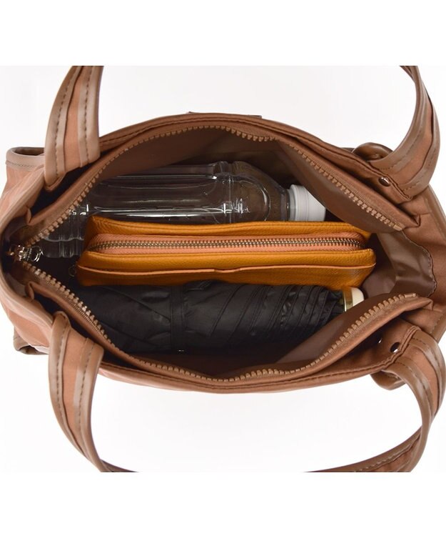 Y'SACCS ヒートエンボス ポルカドットトート Sサイズ チョコ