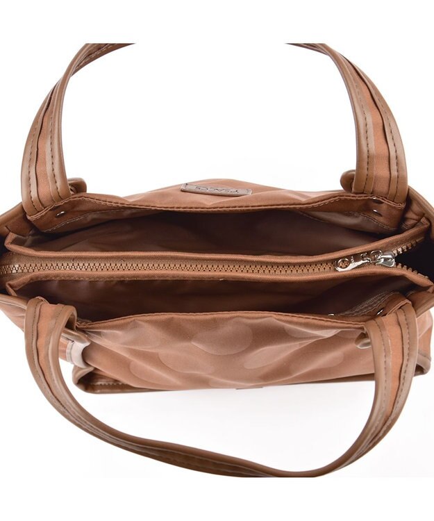 Y'SACCS ヒートエンボス ポルカドットトート Sサイズ チョコ