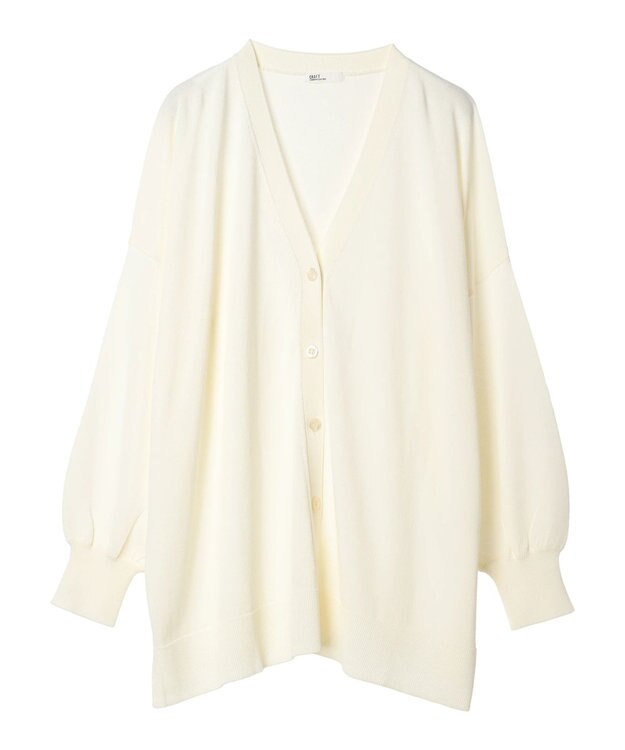 CRAFT STANDARD BOUTIQUE UVカット/接触冷感/マシンウォッシャブル/Vネックビッグニットカーディガン Ivory
