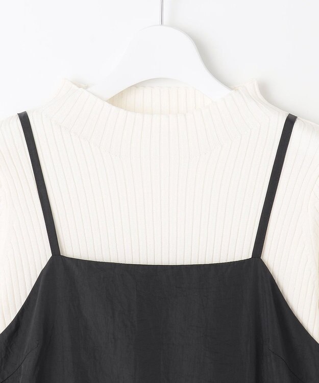 Feroux 【洗える】ニットセット キャミソールワンピース ブラック系