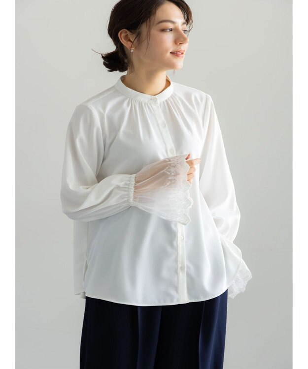 Te chichi 【セレモニーアイテム】レースカフスブラウス オフホワイト