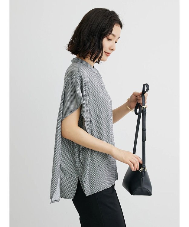 Green Parks 接触冷感　アソート柄ブラウス Gingham Check