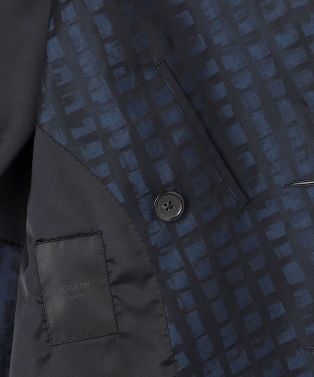 JOSEPH HOMME 【HIGH GRADE LINE】ドローイングプレイド ダブルブレストコート ネイビー系3