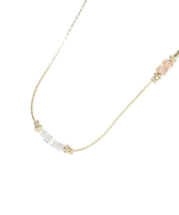 YECCA VECCA ガラスMIXロングネックレス Gold